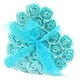 Set of 24 Soap Flower Heart Box - Blue Roses