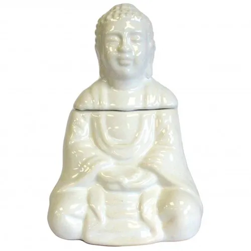 Sitting Buddha Oil Burner - White ➤ топ цена ➤ sorbe.bg