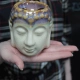 Buddha Oil Burner - Ivory and Mint
