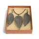 Necklace and Earring Set - Bravery Leaf - Pewter