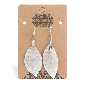 Earrings - Bravery Leaf - Silver
