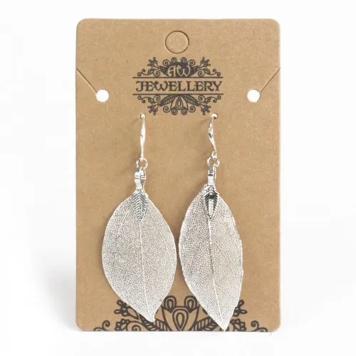 Earrings - Bravery Leaf - Silver ➤ топ цена ➤ sorbe.bg
