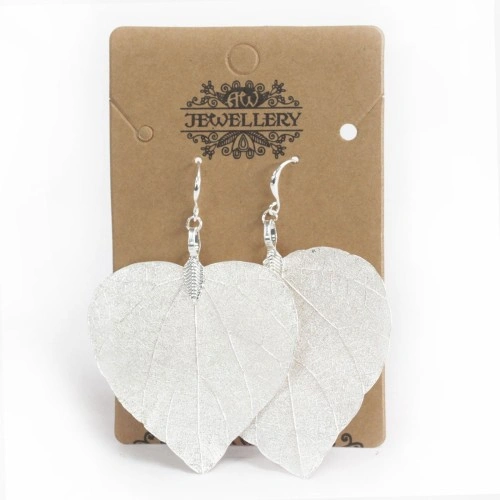Earrings - Heart Leaf - Silver ➤ топ цена ➤ sorbe.bg