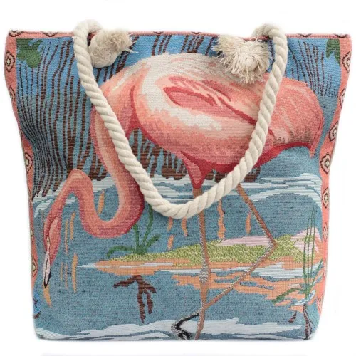 Rope Handle Bag - Pink Flamingo ➤ топ цена ➤ sorbe.bg