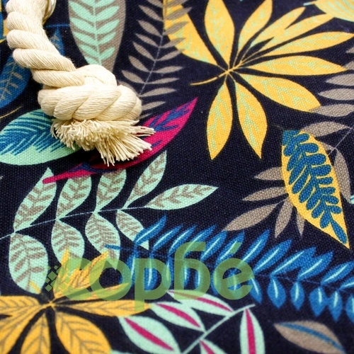Rope Handle Bag - Teal And Blue Flowers ➤ топ цена ➤ sorbe.bg