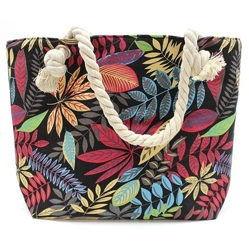 Rope Handle Bag - Red And Blue Flowers ➤ топ цена ➤ sorbe.bg