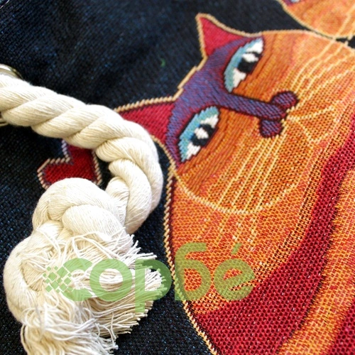 Rope Handle Bag - Two Cats ➤ топ цена ➤ sorbe.bg