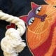 Rope Handle Bag - Two Cats