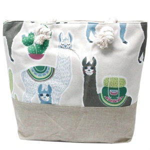 Rope Handle Bag - Llamas