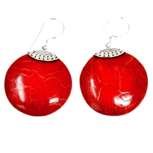 Coral Style 925 Silver Earrings - Classic Disc