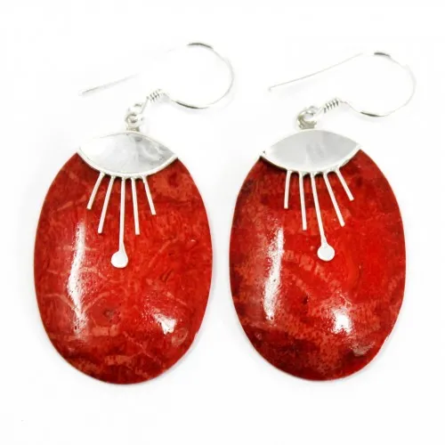 Coral Style 925 Silver Earring - Oval Décor на топ цена от sorbe.bg Coral Style 925 Silver Earring - Oval Décor ➤ топ цена ➤ sorbe.bg