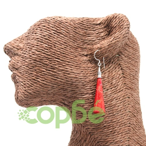Coral Style 925 Silver Earring - Long Teardrop ➤ топ цена ➤ sorbe.bg