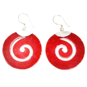Coral Style 925 Silver Earring - Scroll Design
