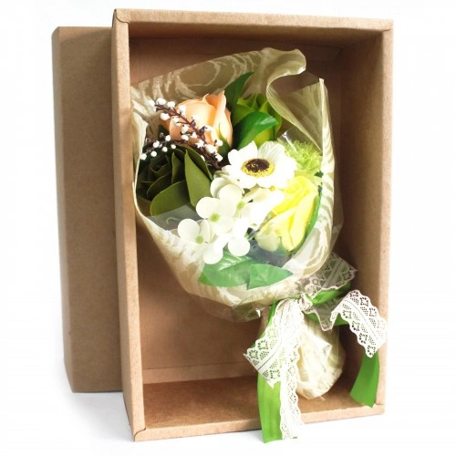Boxed Hand Soap Flower Bouquet - Green ➤ топ цена ➤ sorbe.bg