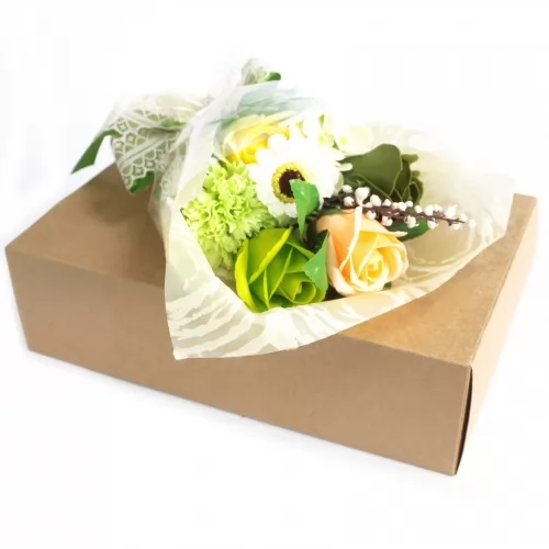 Boxed Hand Soap Flower Bouquet - Green ➤ топ цена ➤ sorbe.bg