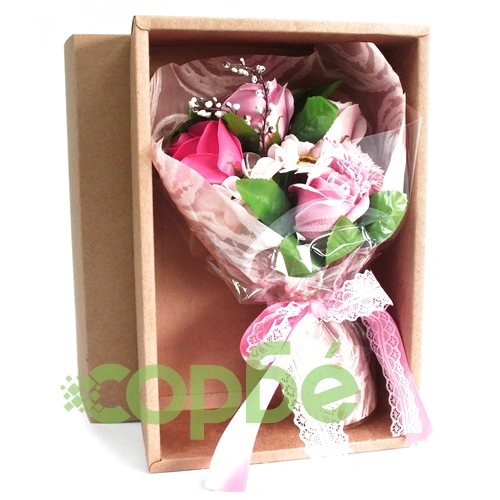 Boxed Hand Soap Flower Bouquet - Pink ➤ топ цена ➤ sorbe.bg