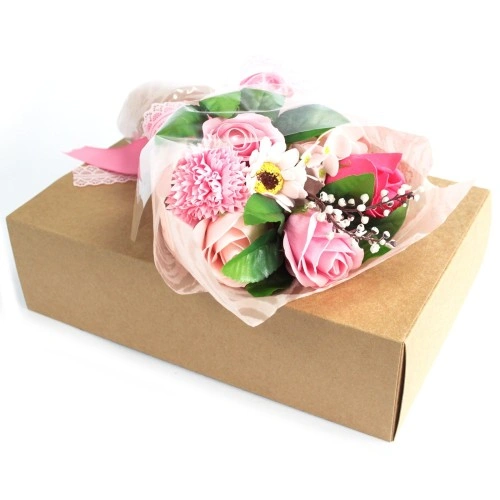 Boxed Hand Soap Flower Bouquet - Pink ➤ топ цена ➤ sorbe.bg