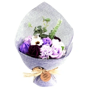 Standing Soap Flower Bouquet - Purple