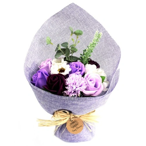 Standing Soap Flower Bouquet - Purple ➤ топ цена ➤ sorbe.bg