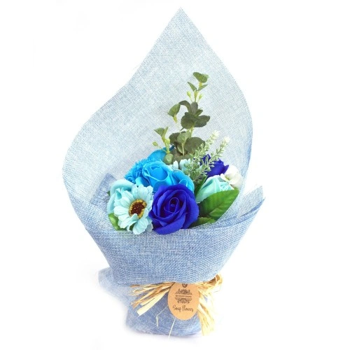 Standing Soap Flower Bouquet - Blue ➤ топ цена ➤ sorbe.bg