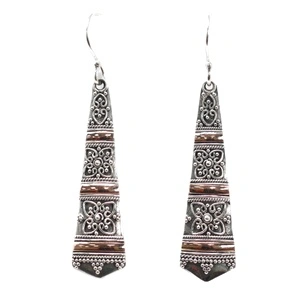 Silver and Gold Earring - Tribal Drops
