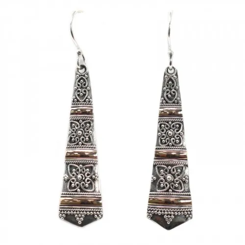 Silver and Gold Earring - Tribal Drops на топ цена от sorbe.bg Silver and Gold Earring - Tribal Drops ➤ топ цена ➤ sorbe.bg
