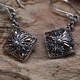 Silver and Gold Earring - Square Drop