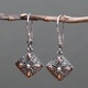 Silver and Gold Earring - Square Drop