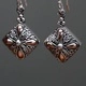 Silver and Gold Earring - Square Drop