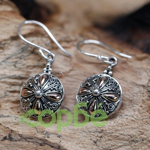 Silver and Gold Earring - Classic Round ➤ топ цена ➤ sorbe.bg