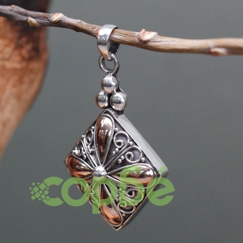 Silver and Gold Pendant - Square Drop ➤ топ цена ➤ sorbe.bg