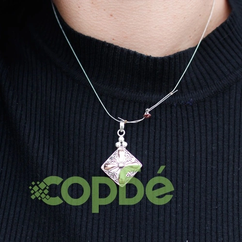Silver and Gold Pendant - Square Drop ➤ топ цена ➤ sorbe.bg
