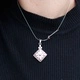 Silver and Gold Pendant - Square Drop