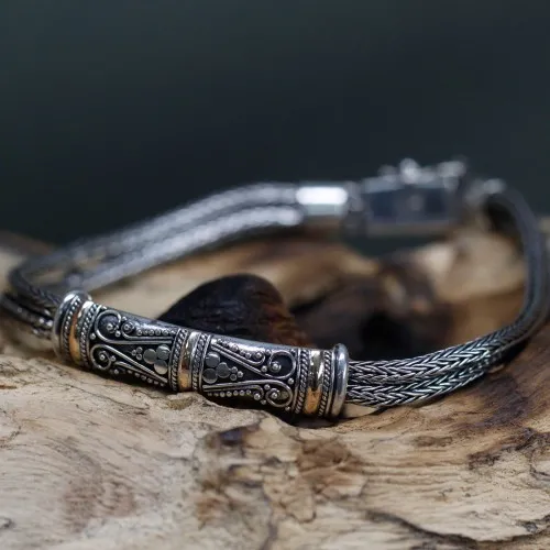 Silver and Gold Bracelet - Unisex Twin Chain ➤ топ цена ➤ sorbe.bg