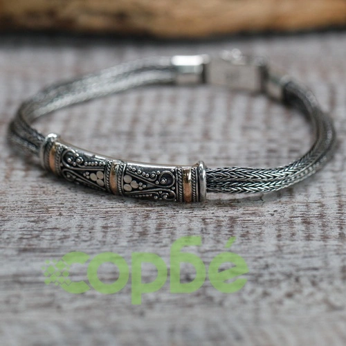 Silver and Gold Bracelet - Unisex Twin Chain ➤ топ цена ➤ sorbe.bg