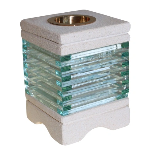 Stone Oil Burner - Square Glass Brick ➤ топ цена ➤ sorbe.bg