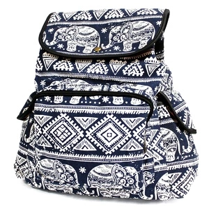 Traveler Backpack - 3 Pocket Blue Elephant