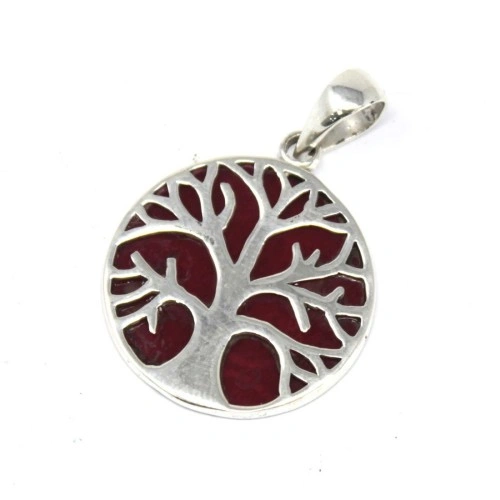 Tree of Life Silver Pendent 22mm - Coral Effect на топ цена от sorbe.bg Tree of Life Silver Pendent 22mm - Coral Effect ➤ топ цена ➤ sorbe.bg
