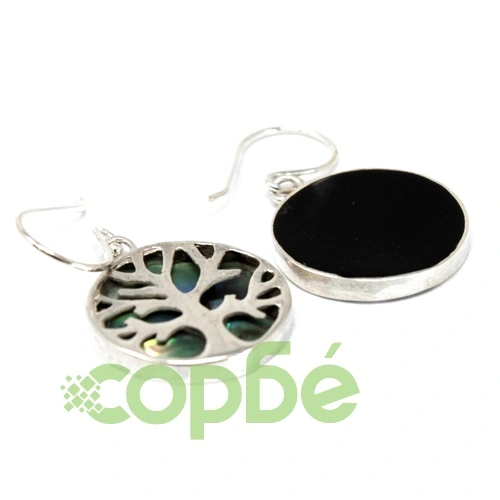 Tree of Life Silver Earrings 15mm - Abalone ➤ топ цена ➤ sorbe.bg