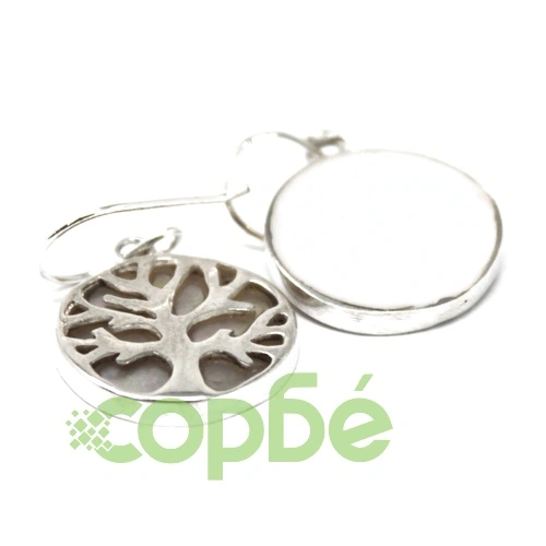 Tree of Life Silver Earrings 15mm - Mother of Pearl ➤ топ цена ➤ sorbe.bg