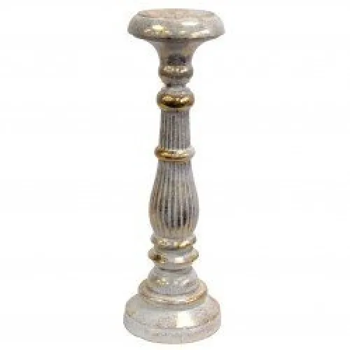 Large Candle Stand - White Gold ➤ топ цена ➤ sorbe.bg
