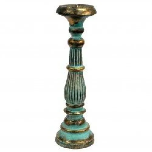 Large Candle Stand - Turquois Gold ➤ топ цена ➤ sorbe.bg