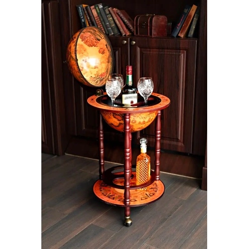 Глобус бар стойка за вино, дърво, JG33001R ➤ топ цена ➤ sorbe.bg