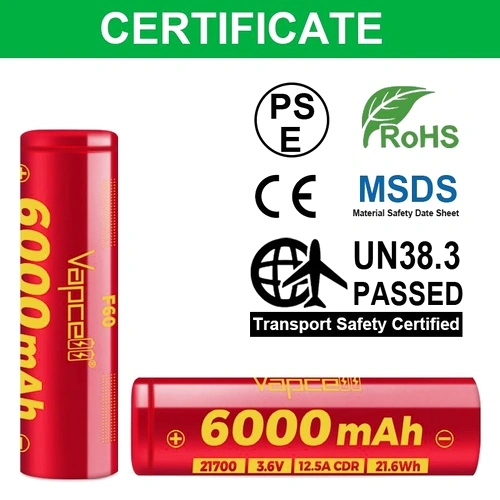 Батерия Vapcell F60 21700 6000mAh 12.5A ➤ топ цена ➤ sorbe.bg