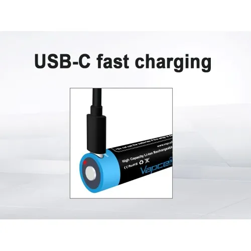Батерия Vapcell P1422A 14500 2250mAh 1.5V AA със защита и USB-C зареждане ➤ топ цена ➤ sorbe.bg