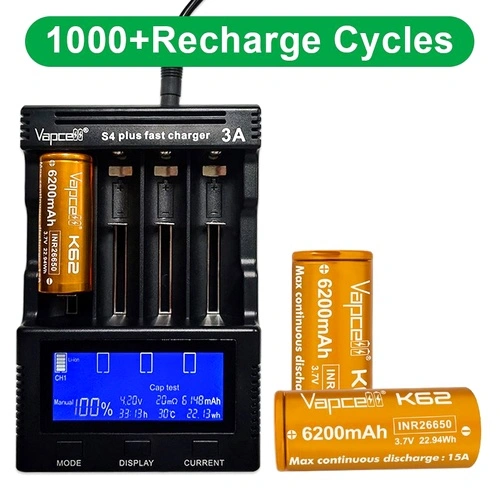 Батерия Vapcell 26650 K62 6200mAh 15A с изпъкнал плюс ➤ топ цена ➤ sorbe.bg