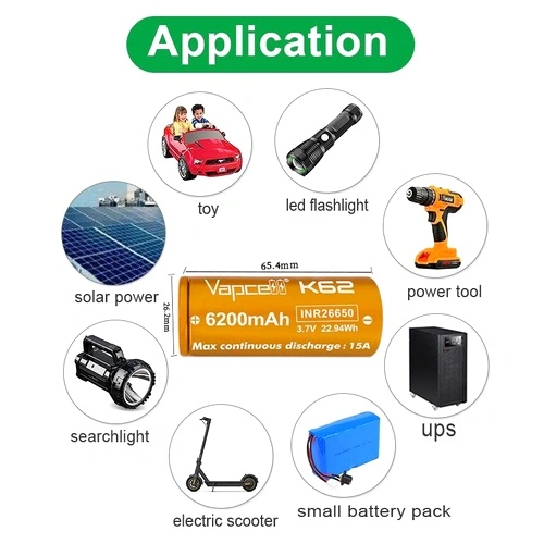 Батерия Vapcell 26650 K62 6200mAh 15A с изпъкнал плюс ➤ топ цена ➤ sorbe.bg