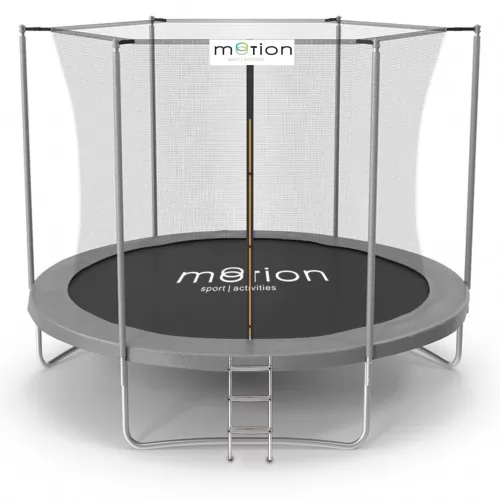 Motion Sport Line градински батут 2,52 м (8ft) сив, вътрешна мрежа ➤ топ цена ➤ sorbe.bg