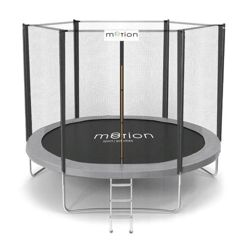 Motion Sport Line градински батут 2,52 м (8ft) сив, външна мрежа ➤ топ цена ➤ sorbe.bg