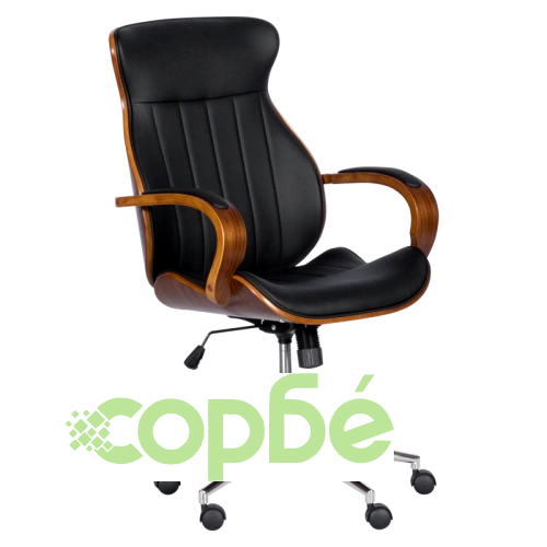 Офис стол Comfortino 6402 в стил Президентски - орех и черен ➤ топ цена ➤ sorbe.bg